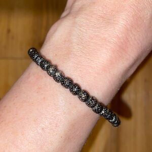 Alex and Ani gunmetal beaded bracelet